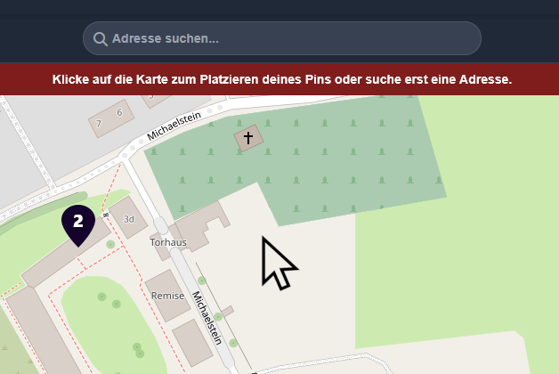 Screenshot: Platzierungsmodus
