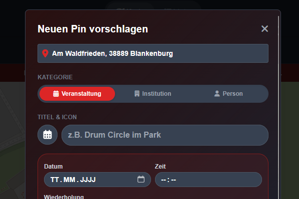 Screenshot: Formular